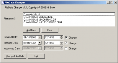 Capture d'écran de l'application FileDate Changer - #1