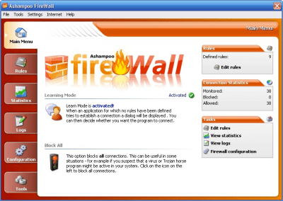 Capture d'écran de l'application Ashampoo Firewall - #1