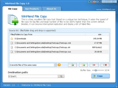 Capture d'écran de l'application WinMend File Copy - #1