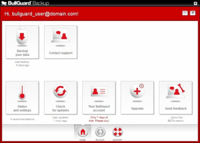 Capture d'écran de l'application BullGuard Backup - #1