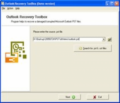 Capture d'écran de l'application Outlook Recovery Toolbox - #1