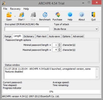 Capture d'écran de l'application Advanced Archive Password Recovery - #3