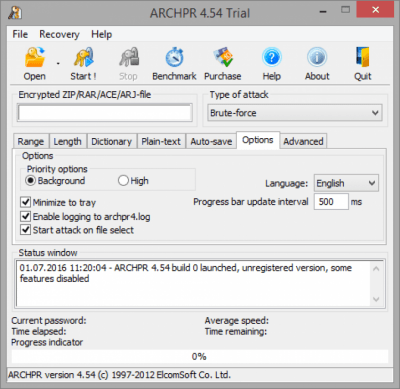 Capture d'écran de l'application Advanced Archive Password Recovery - #6