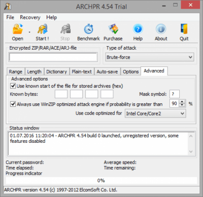 Capture d'écran de l'application Advanced Archive Password Recovery - #7