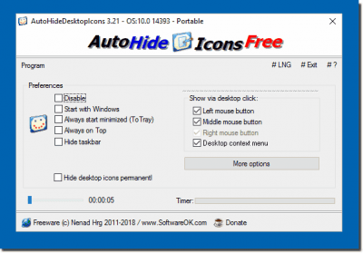 Capture d'écran de l'application AutoHideDesktopIcons - #1