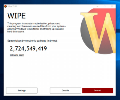 Capture d'écran de l'application Wipe - #1