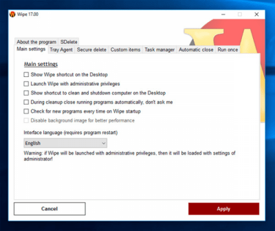 Capture d'écran de l'application Wipe - #3