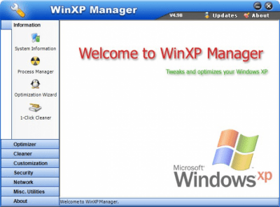 Capture d'écran de l'application WinXP Manager - #1