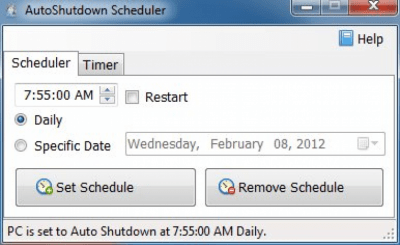 Capture d'écran de l'application AutoShutdown Scheduler - #1