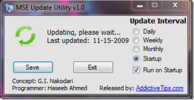 Capture d'écran de l'application MSE Update Utility - #2