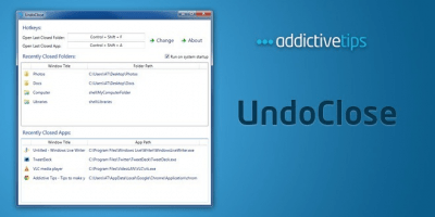 Capture d'écran de l'application UndoClose - #1