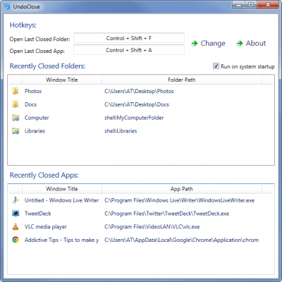 Capture d'écran de l'application UndoClose - #3