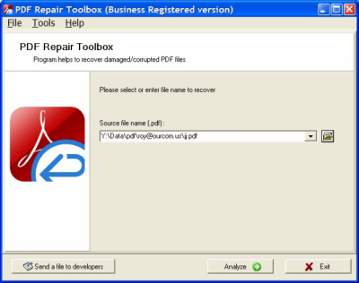 Capture d'écran de l'application PDF Repair Toolbox - #1