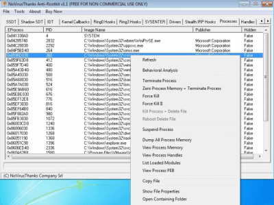 Capture d'écran de l'application NoVirusThanks Anti-Rootkit - #1