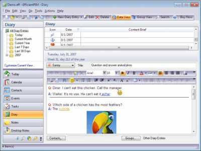 Capture d'écran de l'application Personal Information Manager - #3
