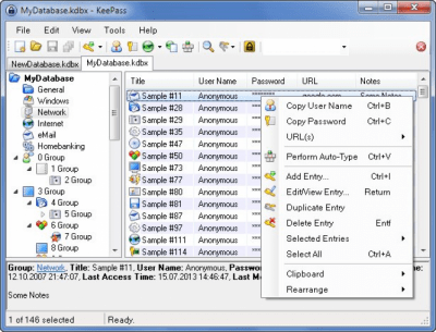 Capture d'écran de l'application KeePass Classic Edition - #2
