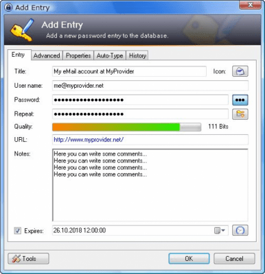 Capture d'écran de l'application KeePass Classic Edition - #3
