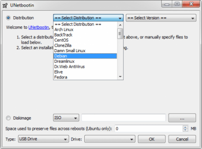 Capture d'écran de l'application UNetbootin - #1