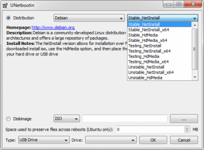 Capture d'écran de l'application UNetbootin - #2