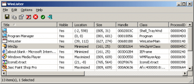 Capture d'écran de l'application WinLister - #1