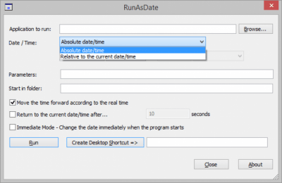 Capture d'écran de l'application RunAsDate - #2
