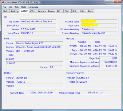 Capture d'écran de l'application CrystalMark - #3