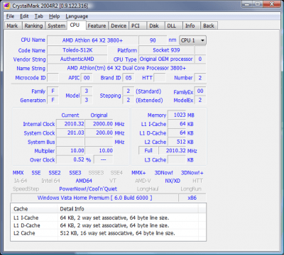 Capture d'écran de l'application CrystalMark - #4