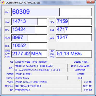 Capture d'écran de l'application CrystalMark - #14