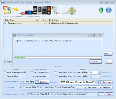 Capture d'écran de l'application E.M. PowerPoint Video Converter - #3
