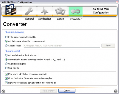 Capture d'écran de l'application AV MIDI Converter - #3