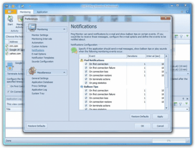 Capture d'écran de l'application EMCO Ping Monitor - #5