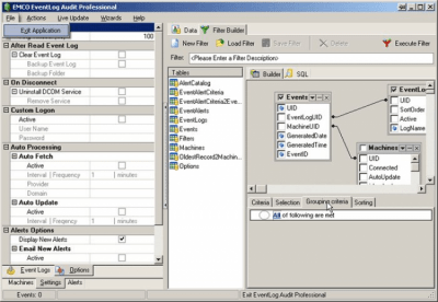 Capture d'écran de l'application EMCO EventLog Audit Professional - #13