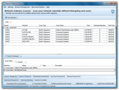 Capture d'écran de l'application EMCO Network Malware Cleaner - #3