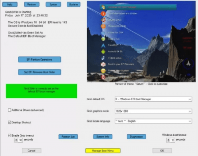 Capture d'écran de l'application Grub2Win - #3