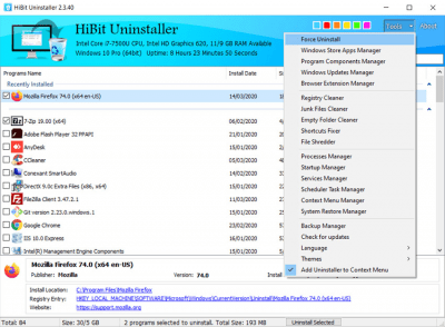 Capture d'écran de l'application HiBit Uninstaller - #2