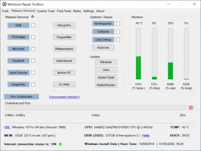 Capture d'écran de l'application Windows Repair Toolbox - #1