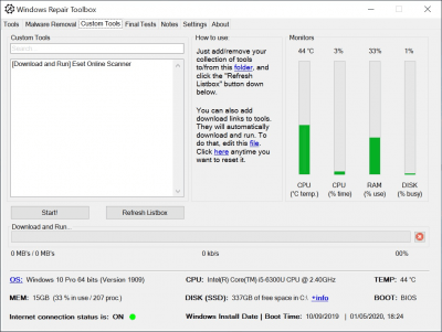 Capture d'écran de l'application Windows Repair Toolbox - #2