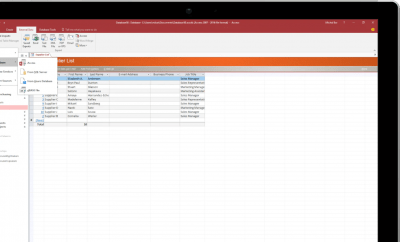 Capture d'écran de l'application Microsoft Access - #1