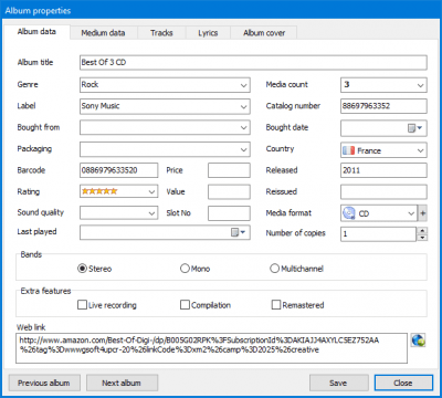 Capture d'écran de l'application GSoft4U Music Collection - #5