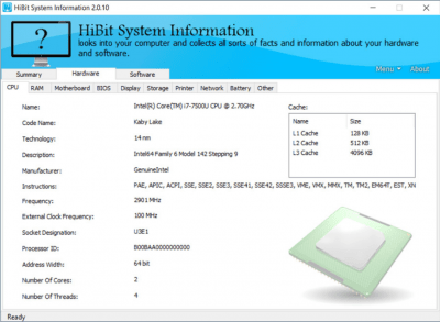 Capture d'écran de l'application HiBit System Information - #2