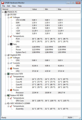 Capture d'écran de l'application HWMonitor - #1