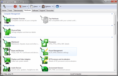 Capture d'écran de l'application SiSoftware Sandra Lite - #3