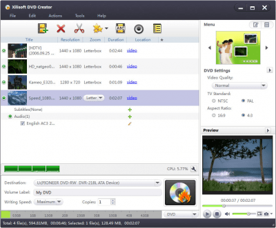 Capture d'écran de l'application Xilisoft DVD Creator - #1