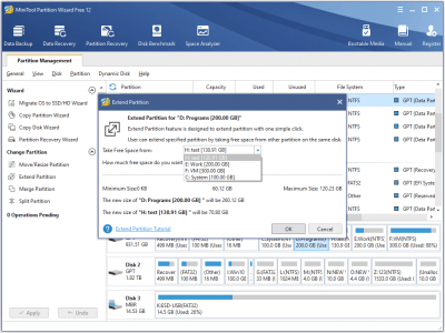 Capture d'écran de l'application MiniTool Partition Wizard Free - #1