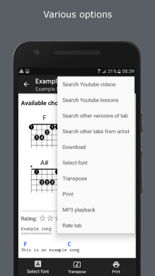 Capture d'écran de l'application GuitarTab - #5