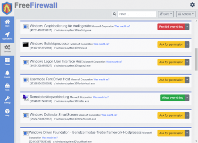 Capture d'écran de l'application Free Firewall - #2