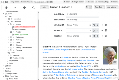Capture d'écran de l'application Trilium Notes - #4