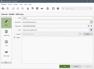 Capture d'écran de l'application KeePassXC - #6