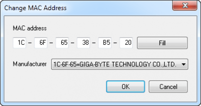 Capture d'écran de l'application LizardSystems Change MAC Address - #2