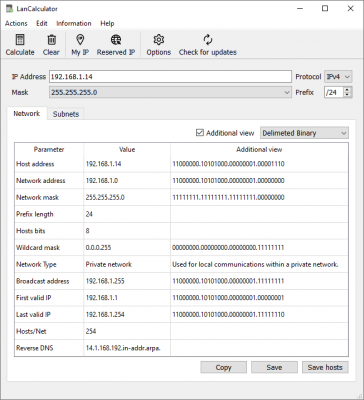 Capture d'écran de l'application LizardSystems LanCalculator - #1